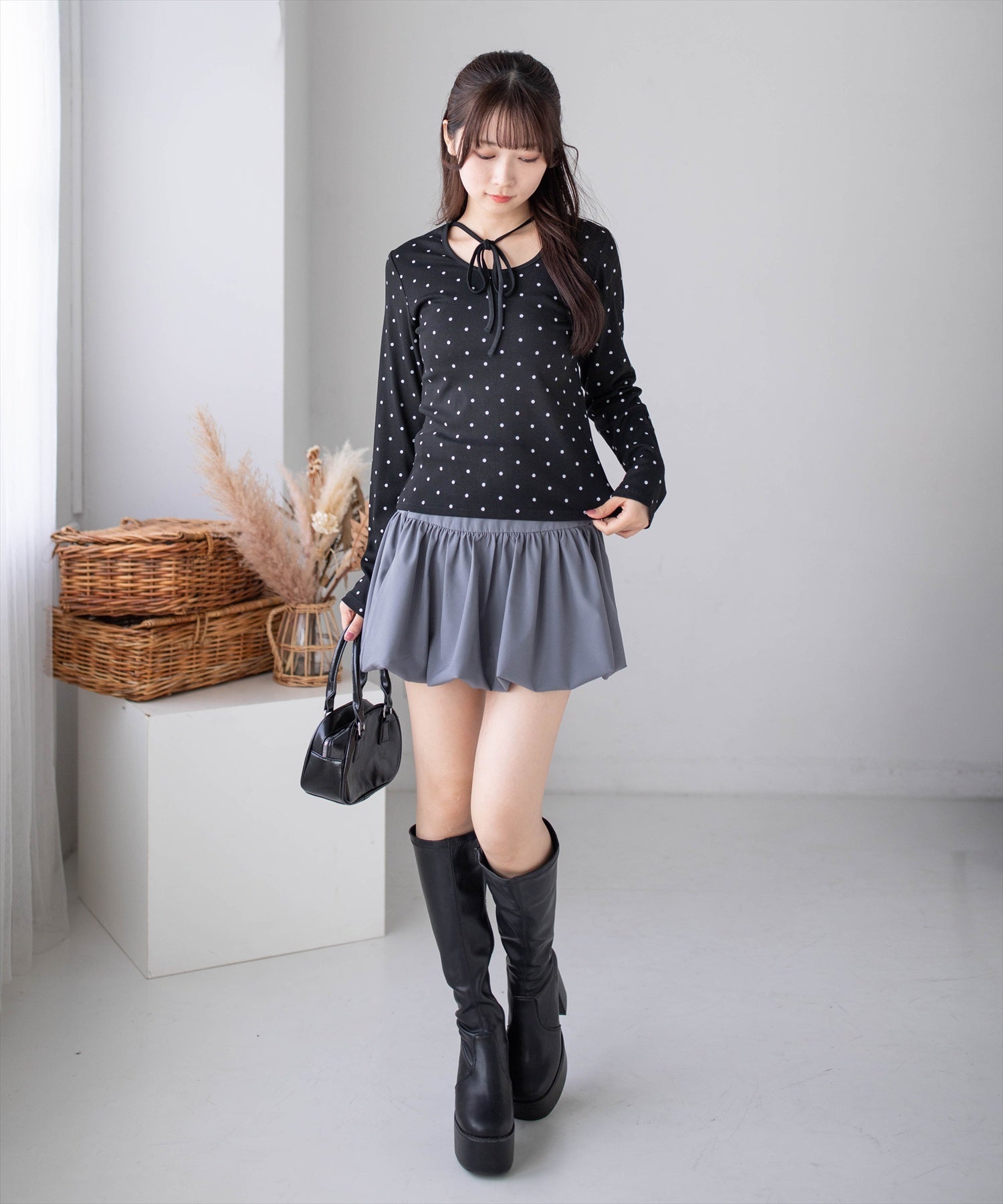 162cm/ブラック着用