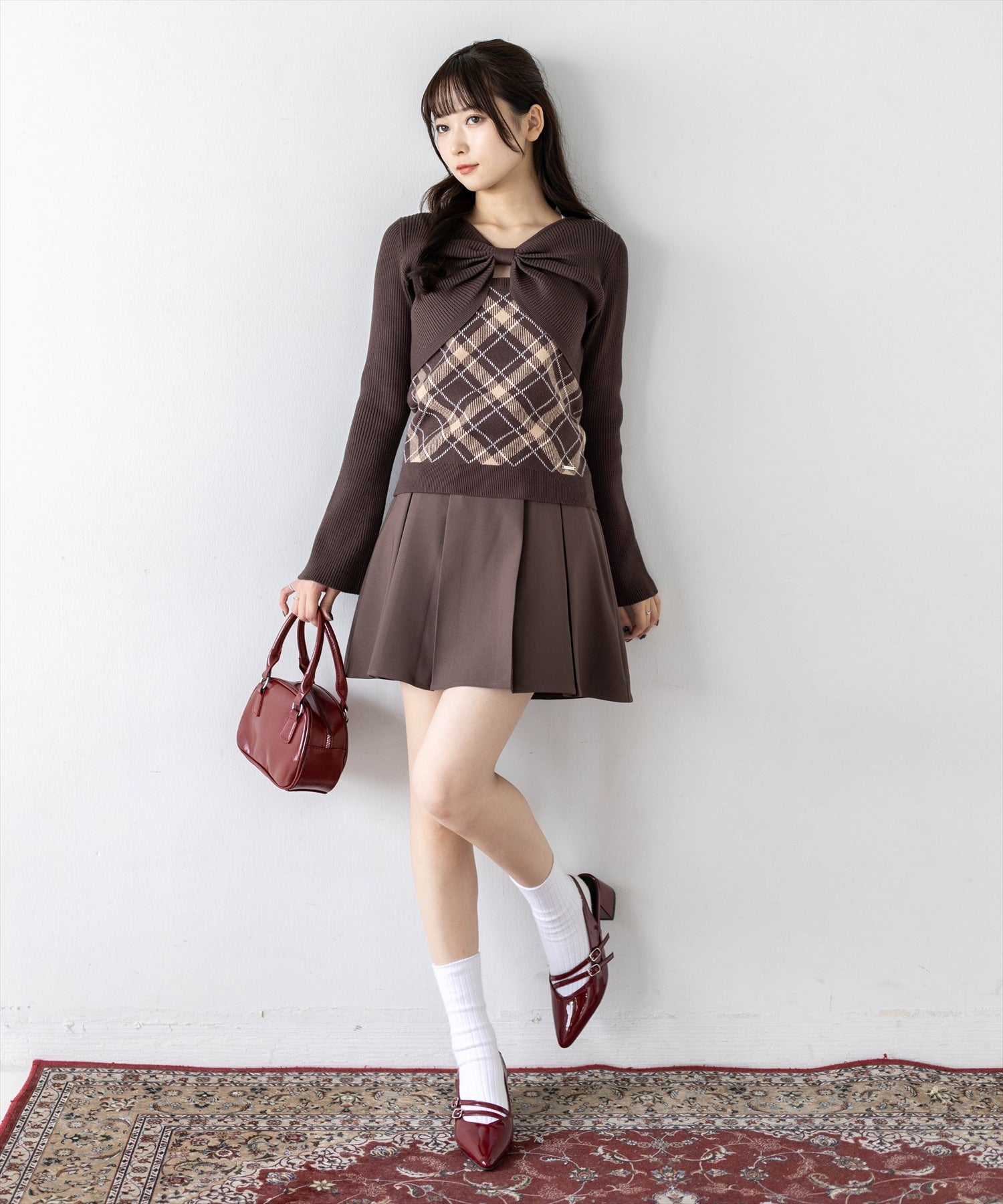 162cm/ブラウン着用