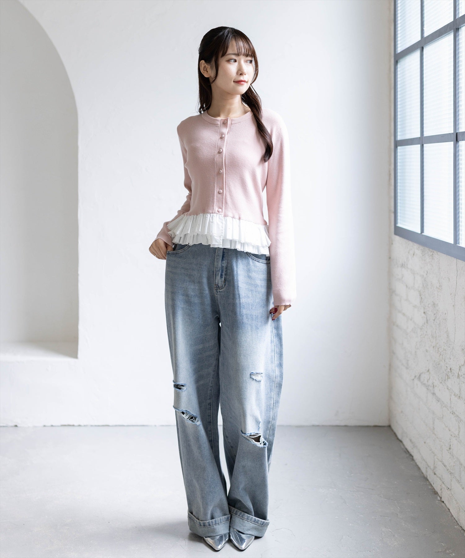 162cm/ピンク着用