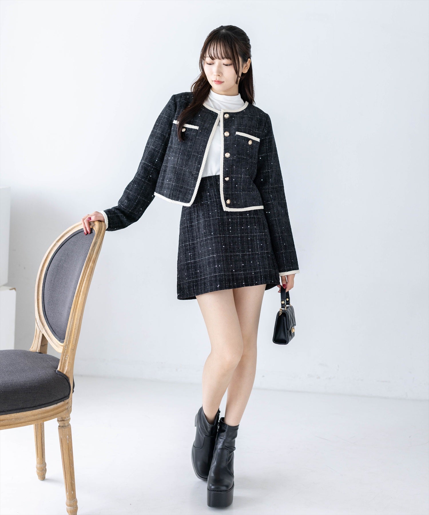 162cm/ブラック 着用