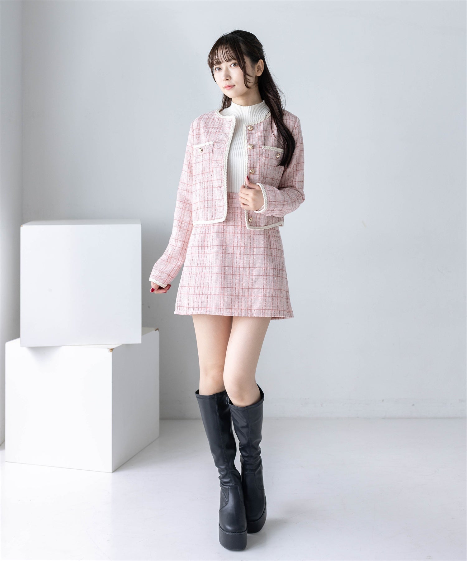 162cm/ピンク着用