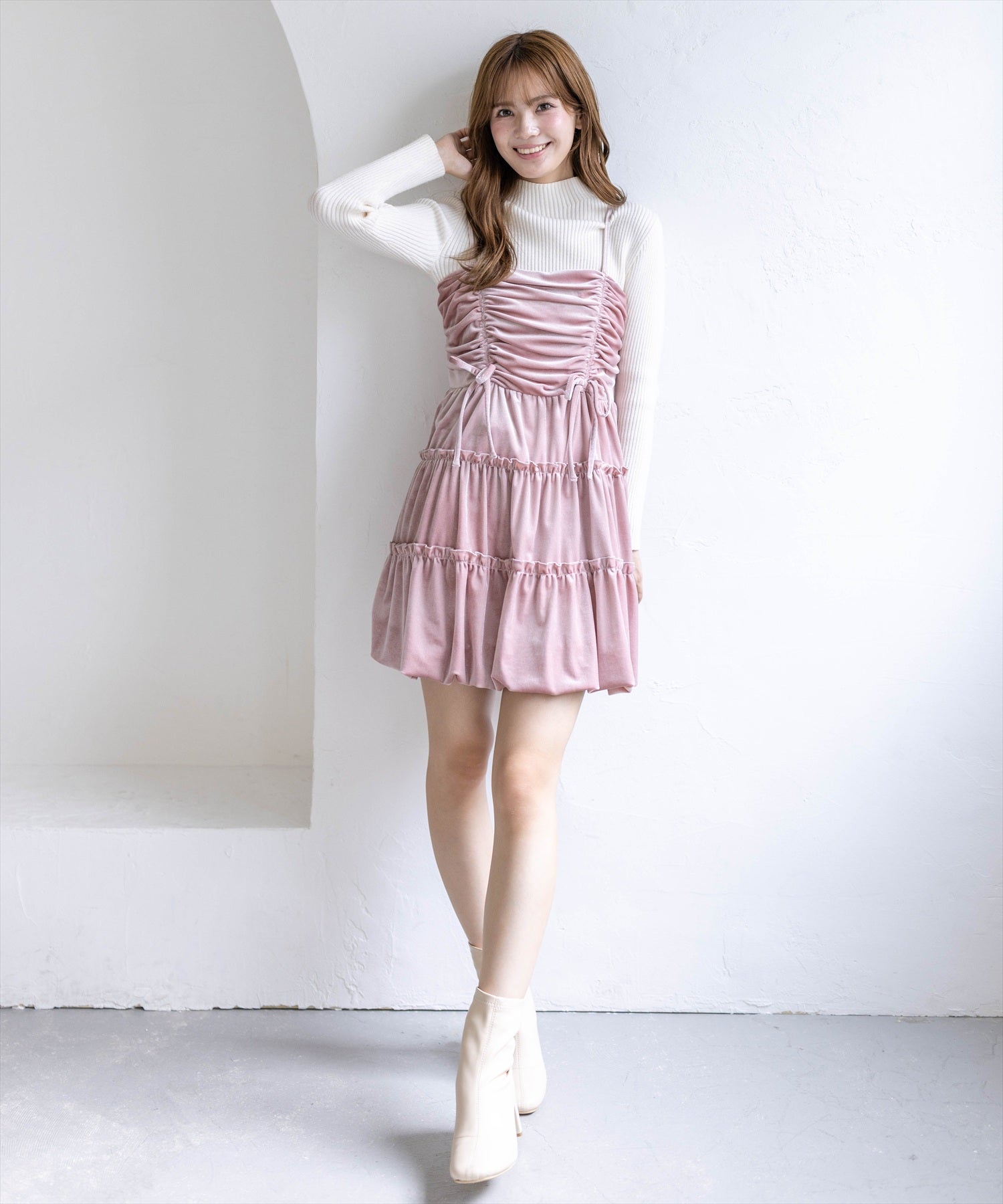 161cm/ピンク着用