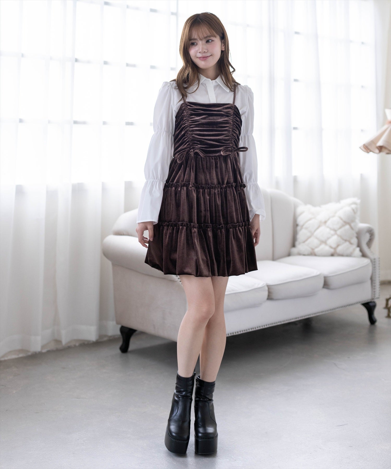 161cm/ブラウン着用