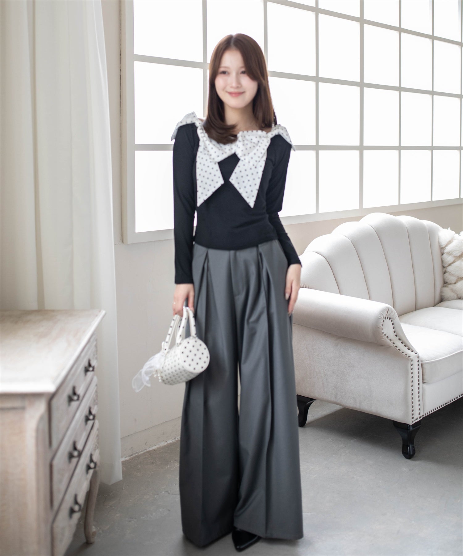 163cm/ブラック着用