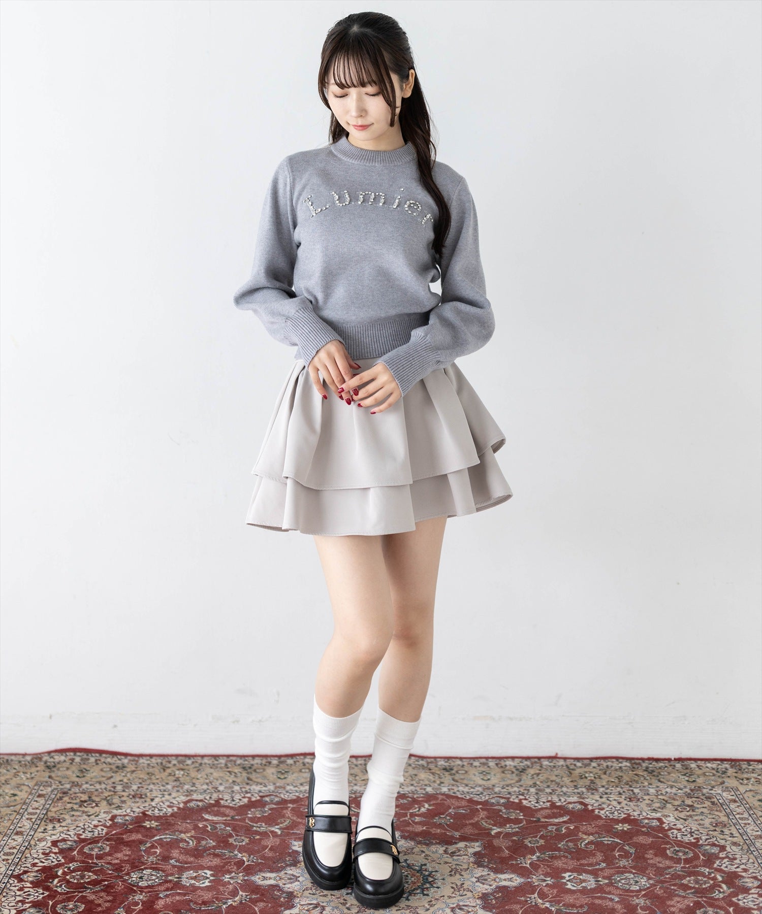 162cm/グレー着用
