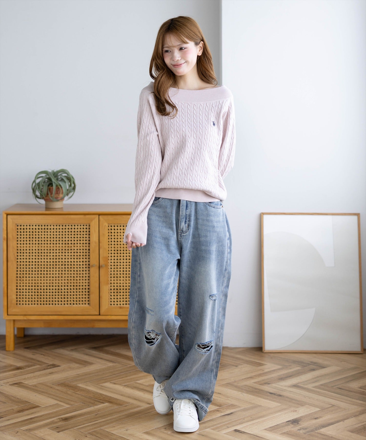 161cm/ピンク着用