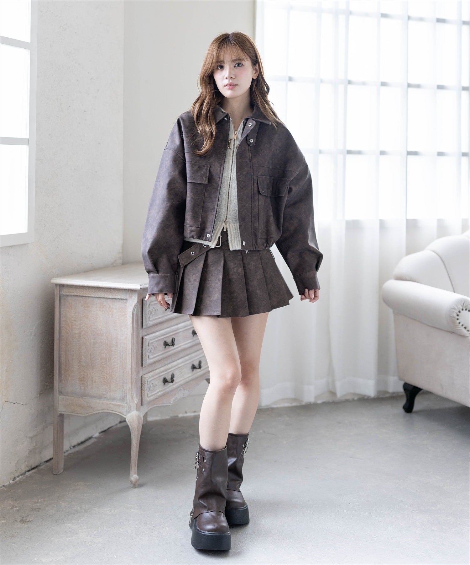 161cm/ブラウン着用