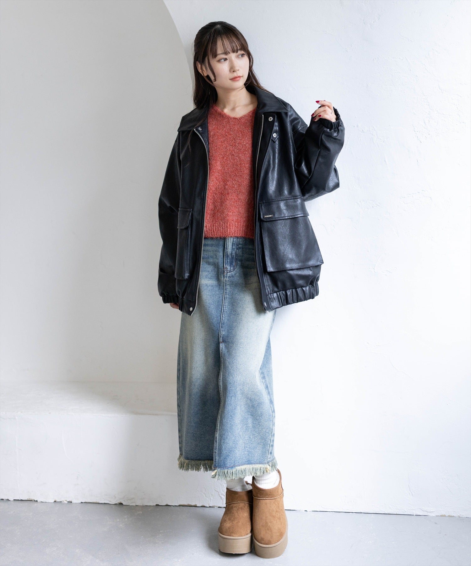 162cm/ブラック着用