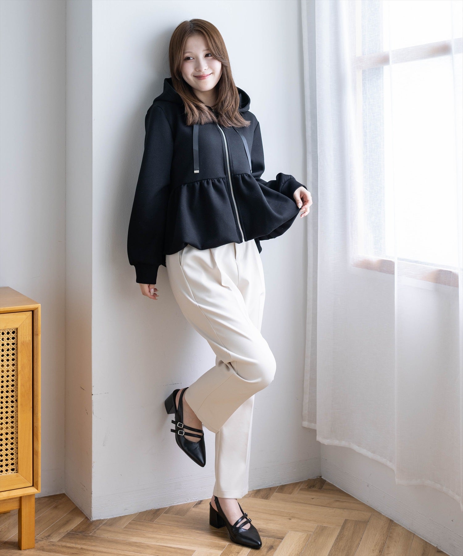 163cm/ブラック着用