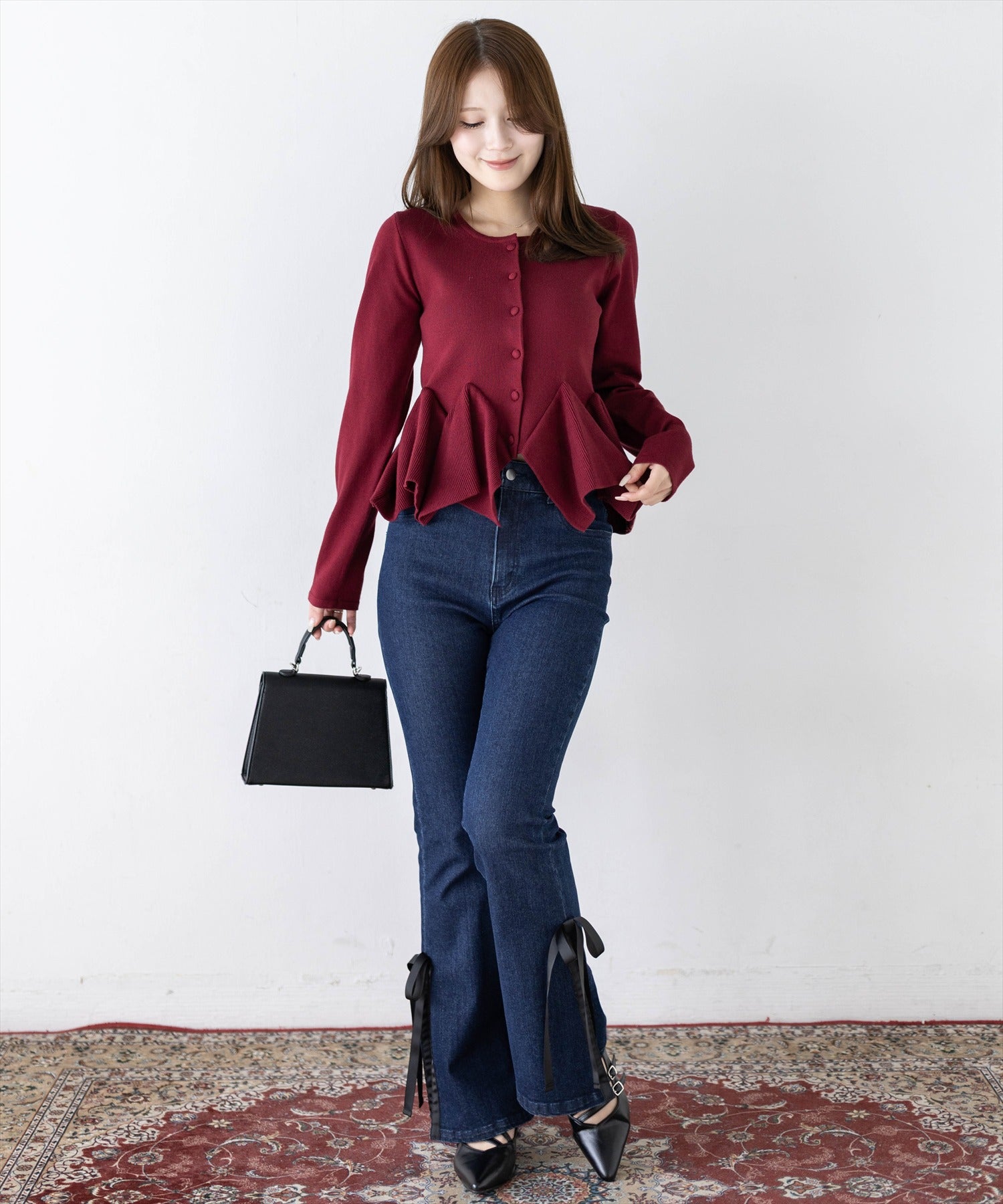 163cm/ボルドー着用