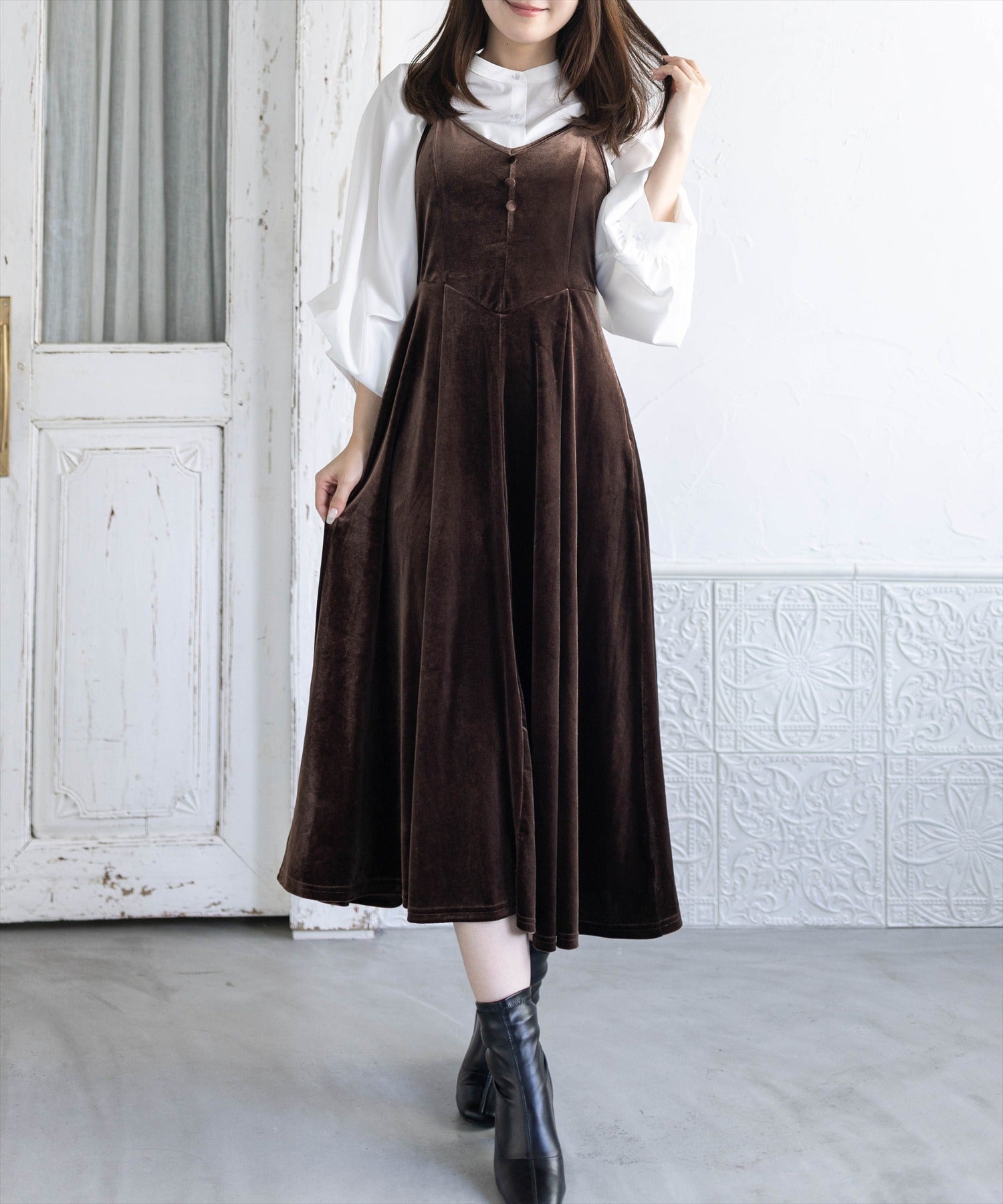 163cm/ブラウン F着用