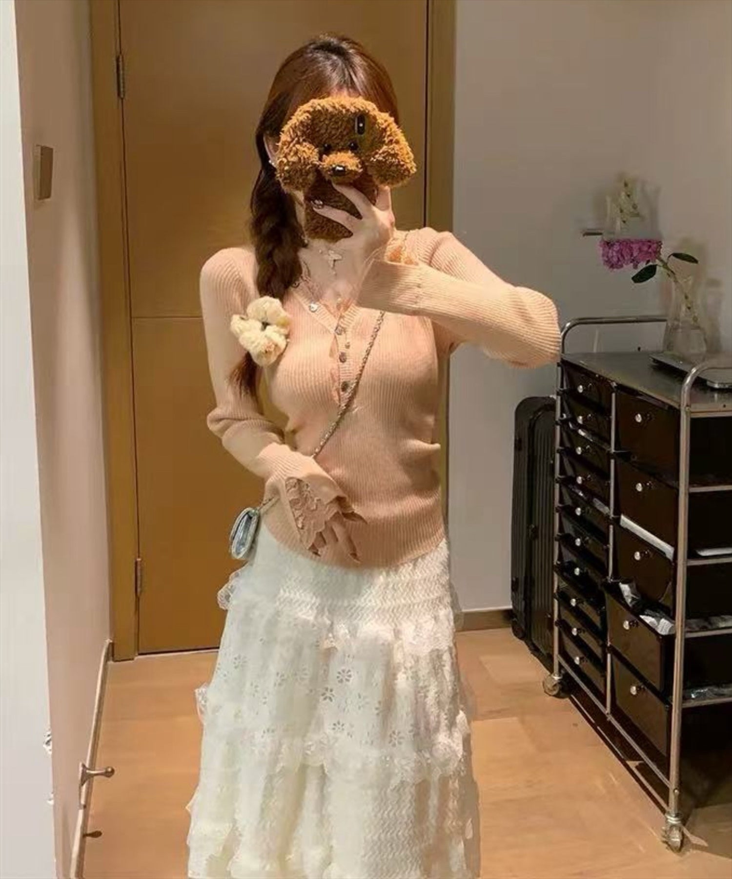 ピンク着用