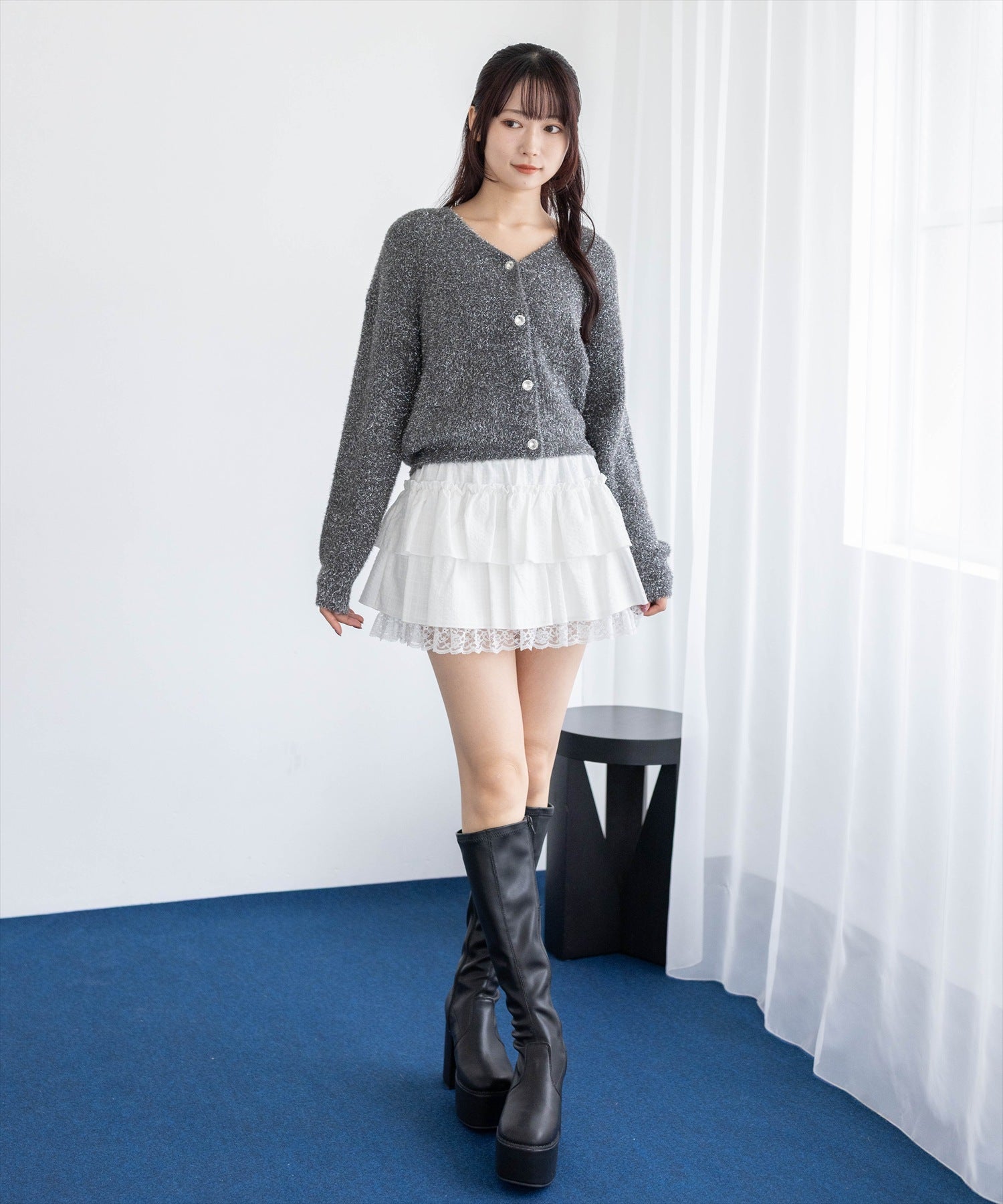 162cm/チャコールグレー着用