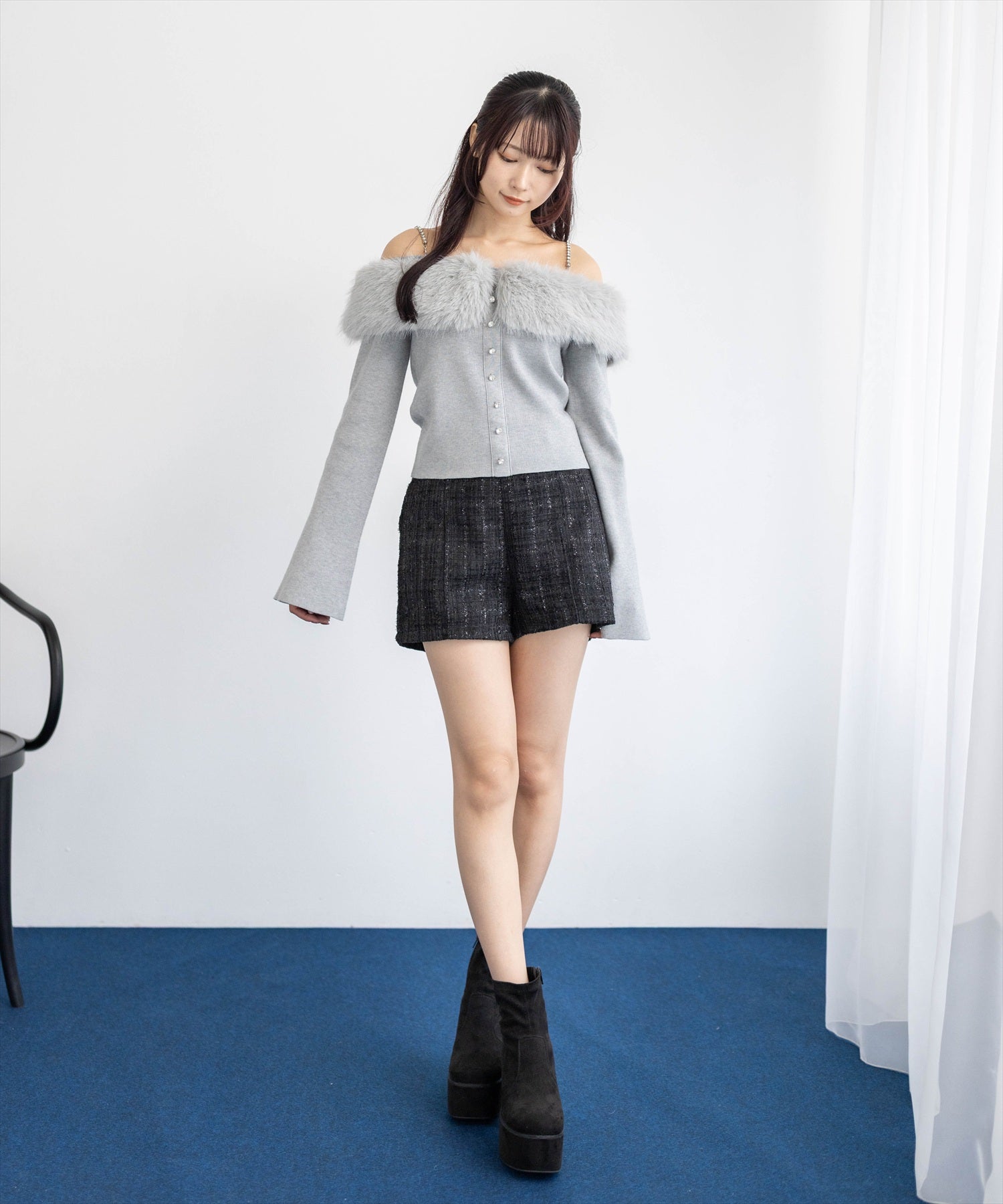 162cm/ライトグレー着用