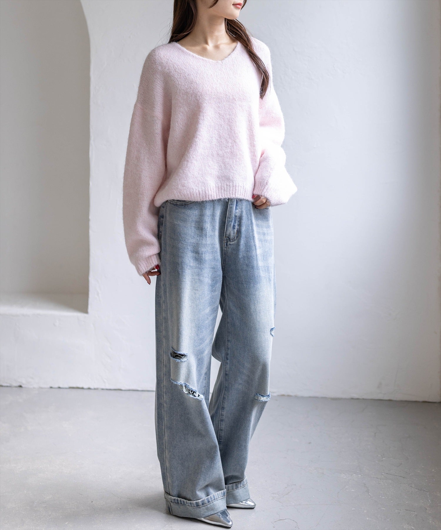 162cm/ピンク着用