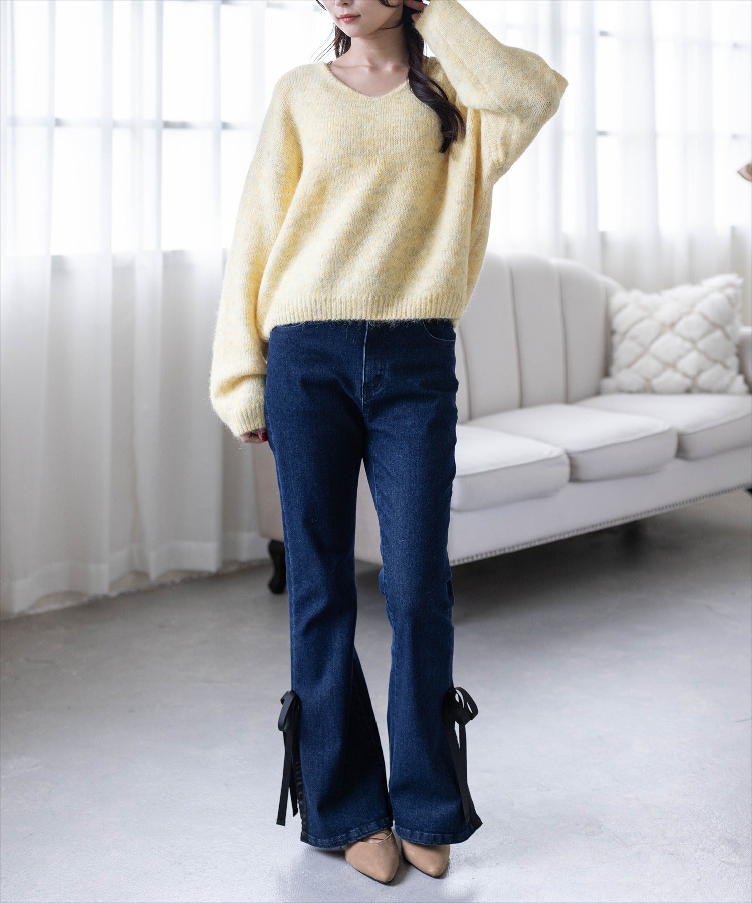 162cm/イエロー着用