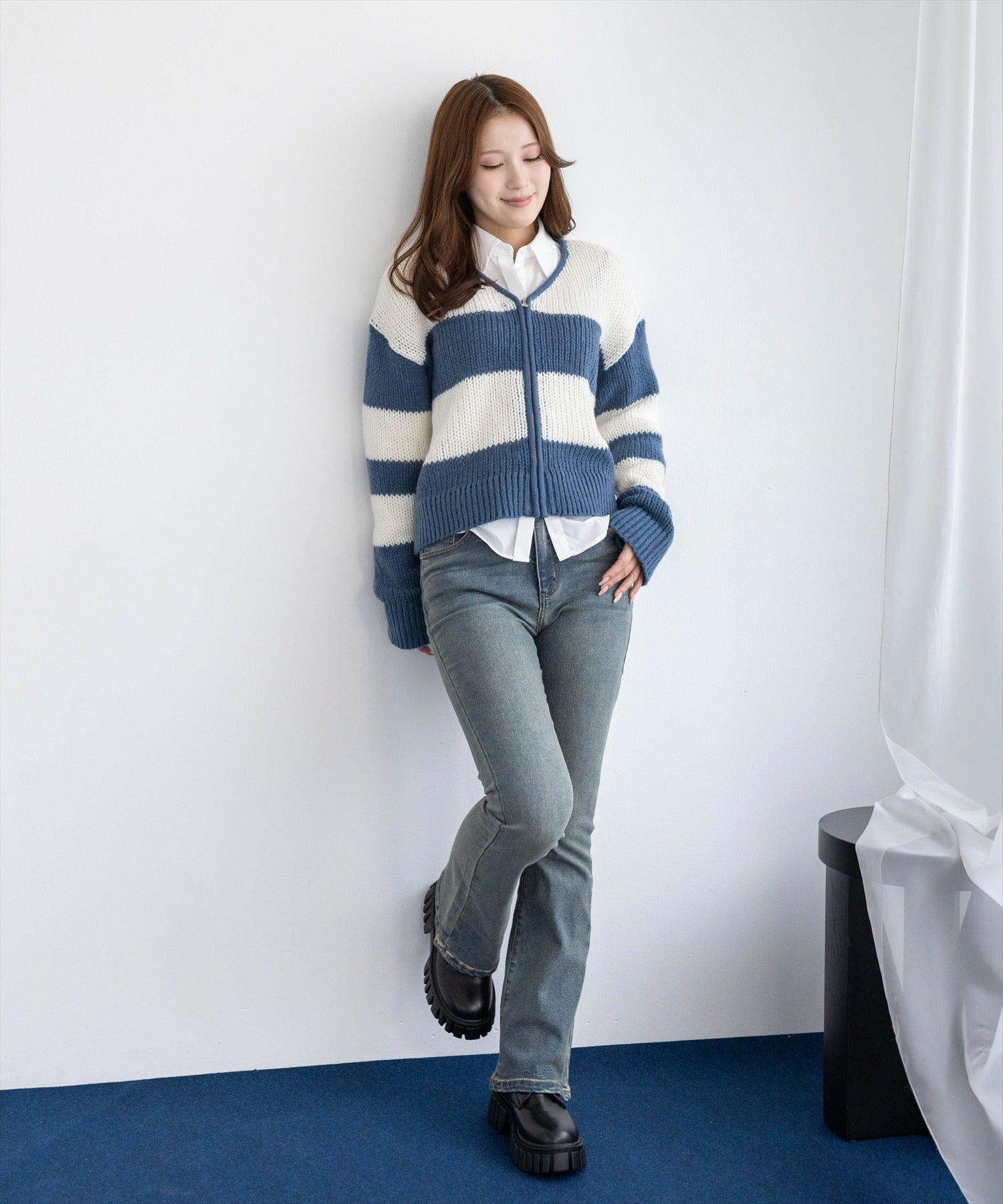 163cm/ネイビー着用