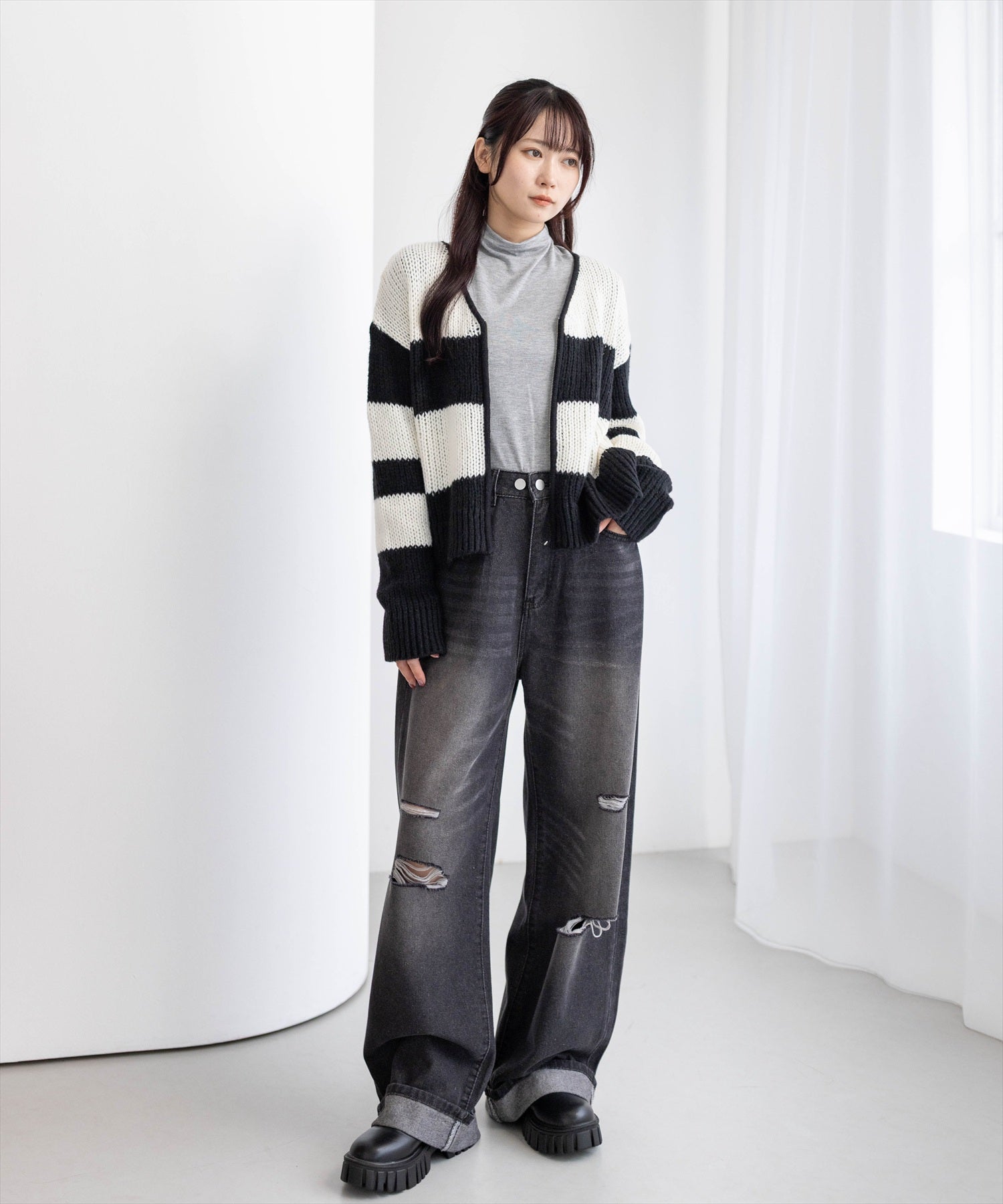 162cm/ブラック着用