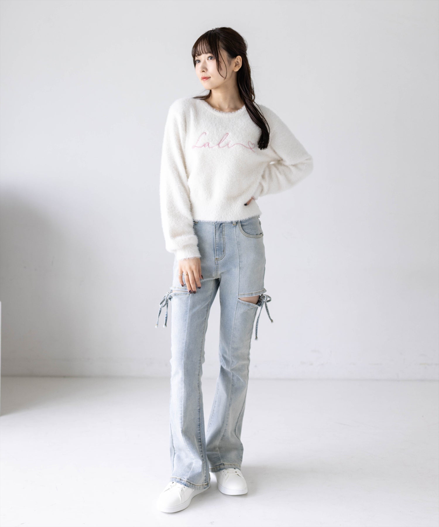 162cm/アイボリー2着用