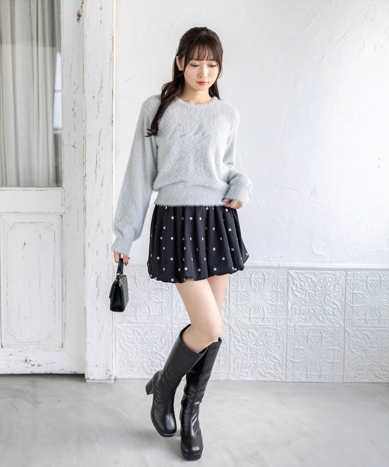 162cm/グレー着用