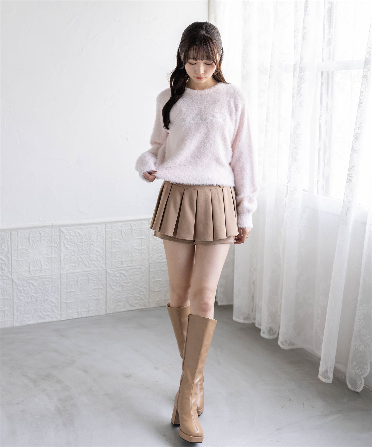 162cm/ピンク着用