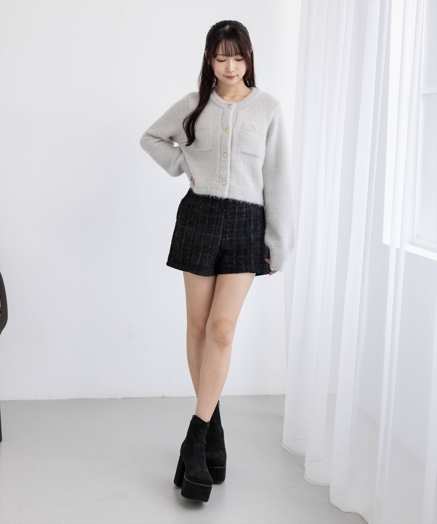 162cm/グレージュ着用