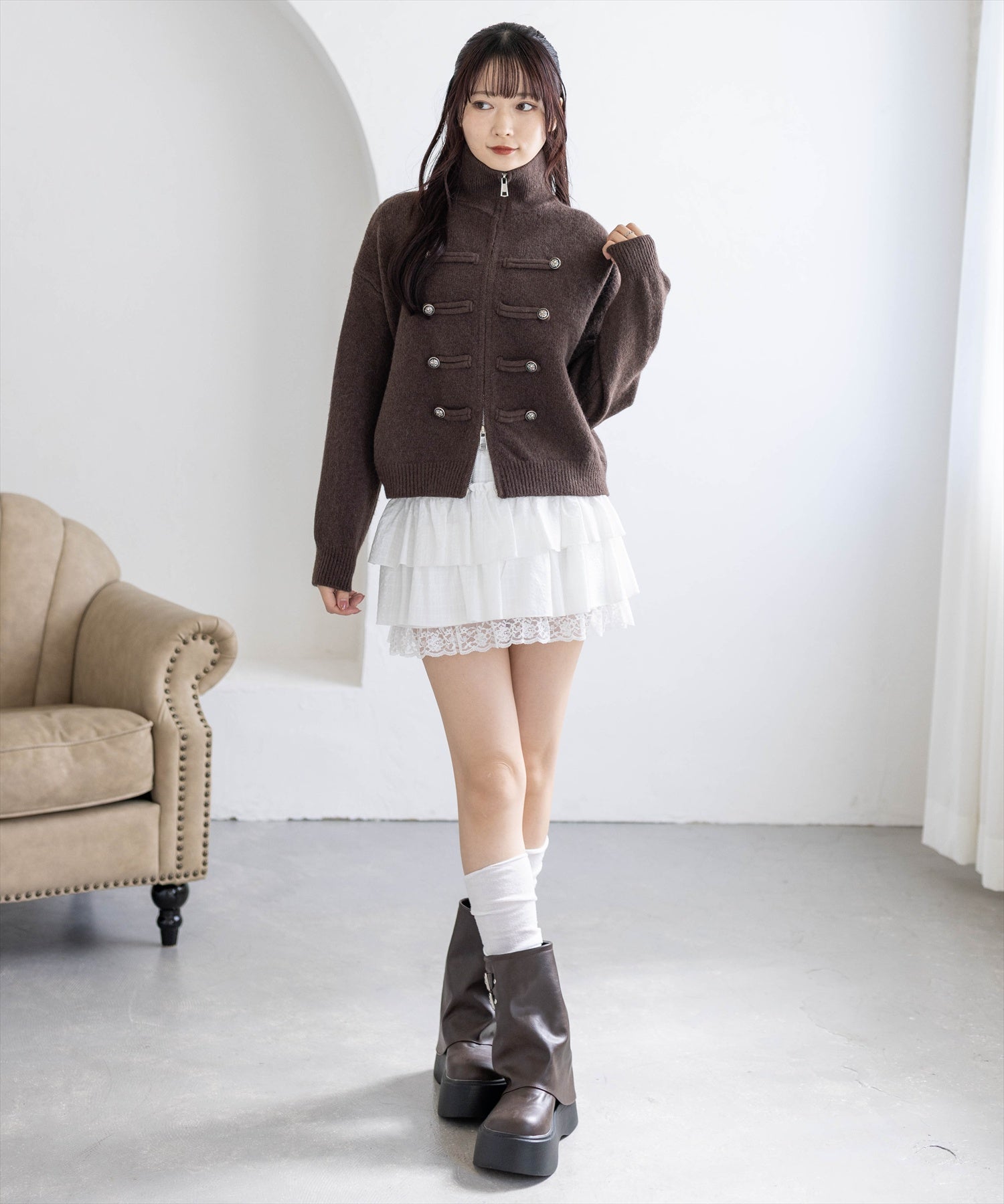 162cm/ブラウン着用