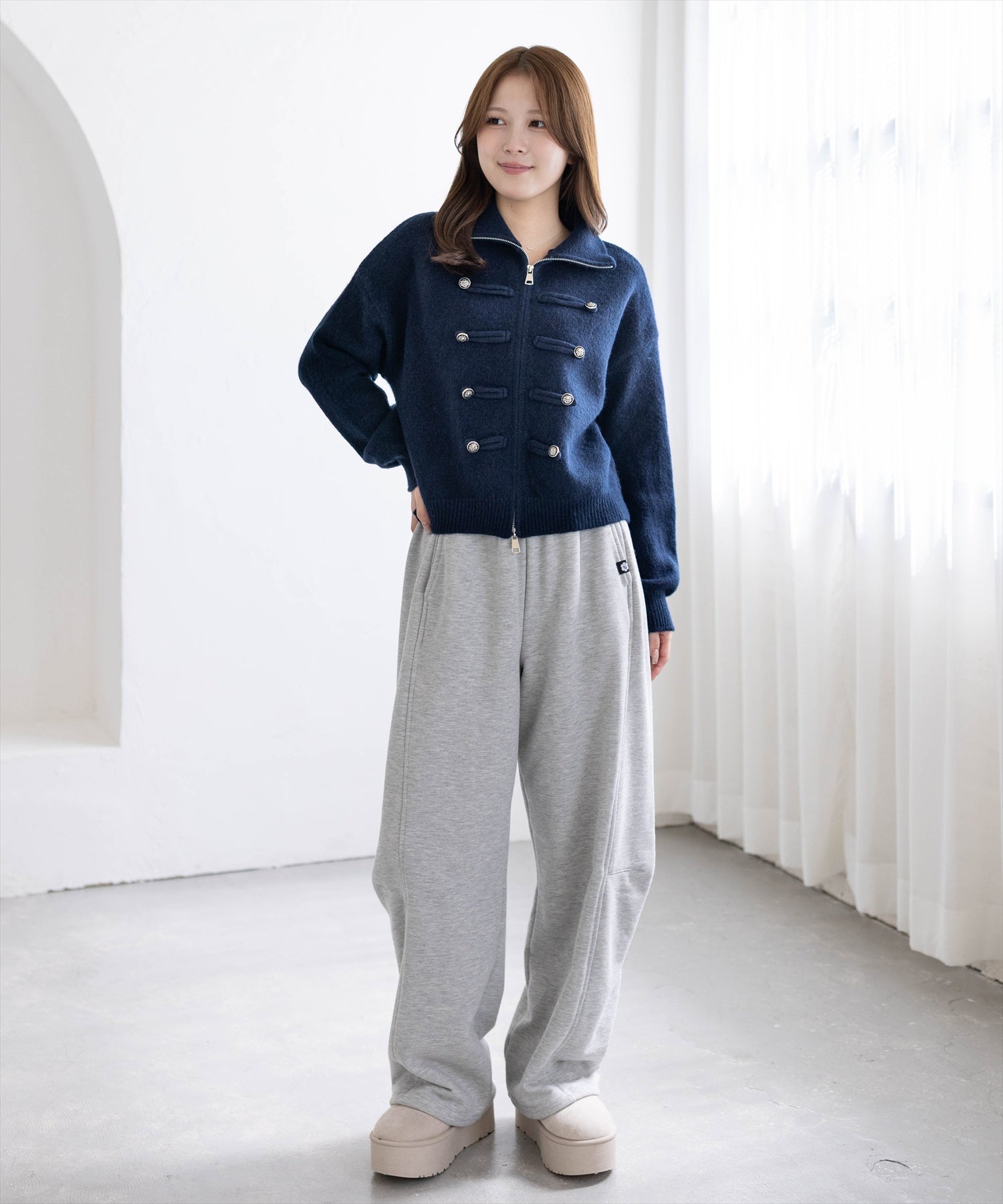 163cm/ネイビー着用