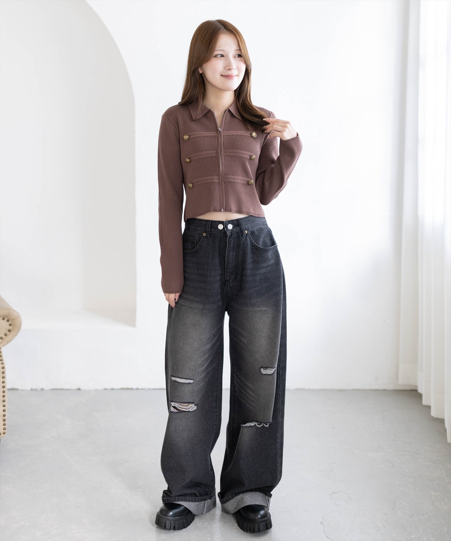 163cm/モカ着用