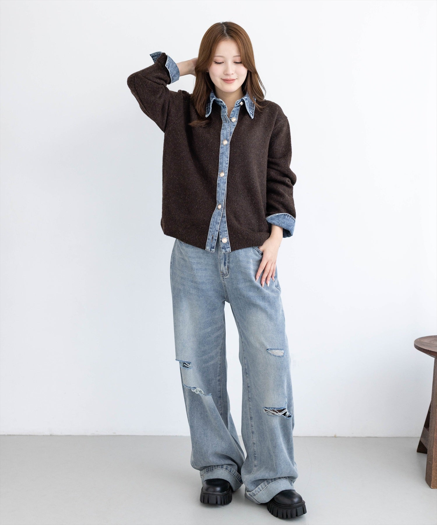 163cm/ブラウン着用