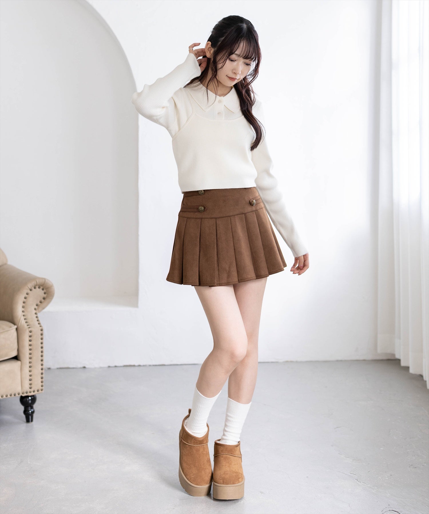 162cm/ブラウン着用