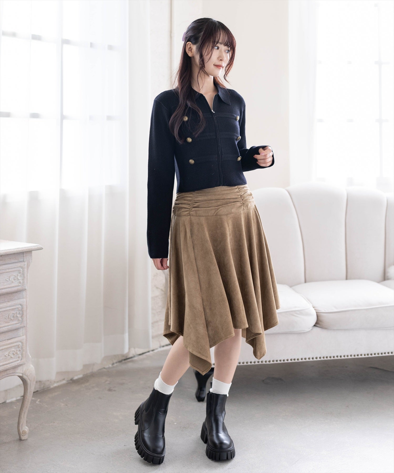 162cm/ベージュ着用