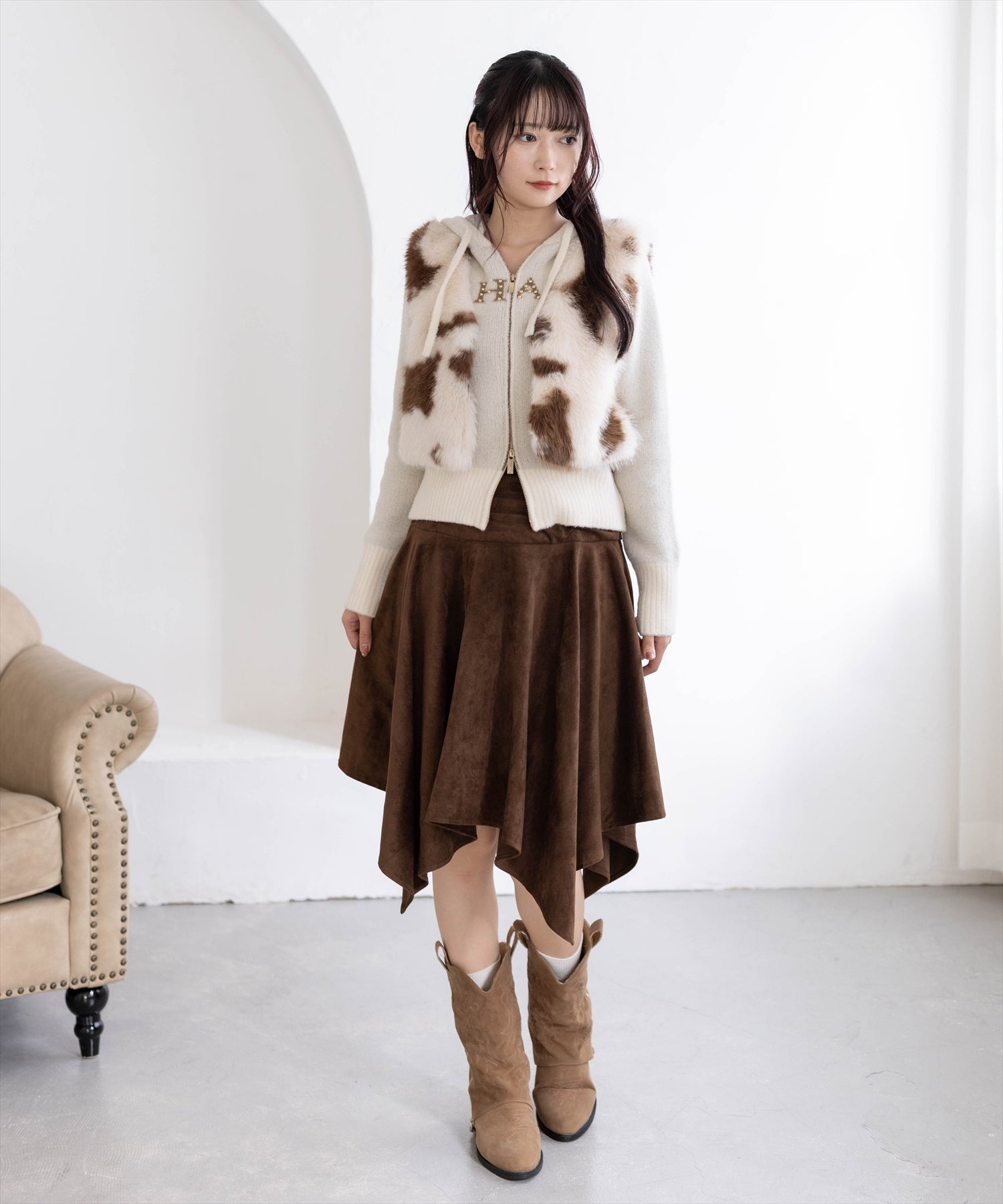 162cm/ブラウン着用