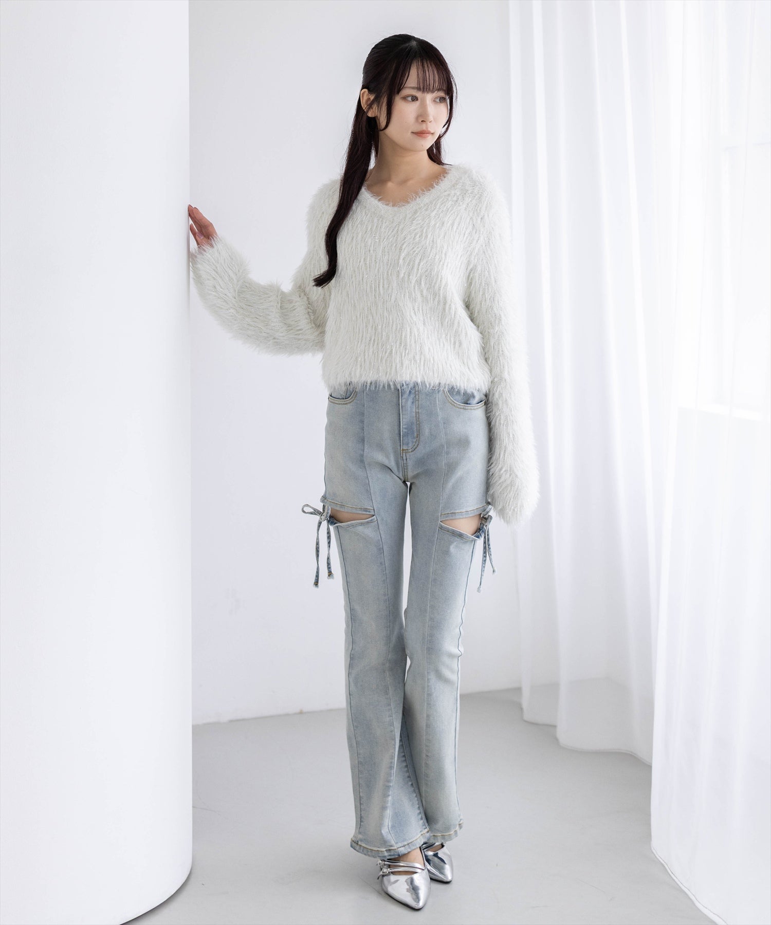 162cm/オフホワイト着用