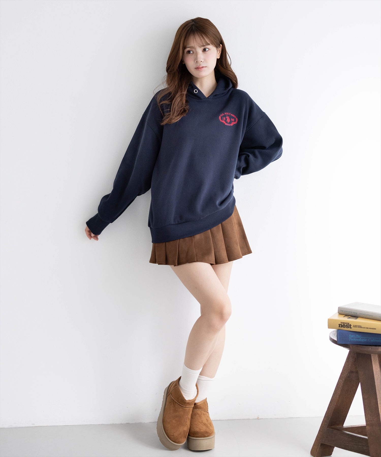 161cm/ネイビー着用