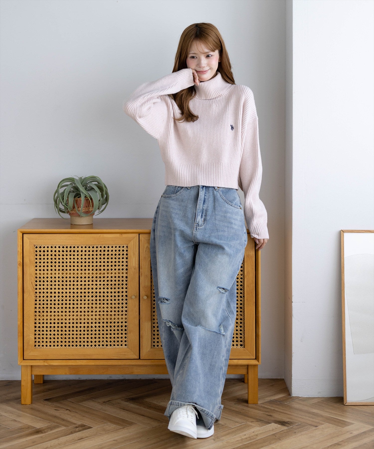 161cm/ピンク着用
