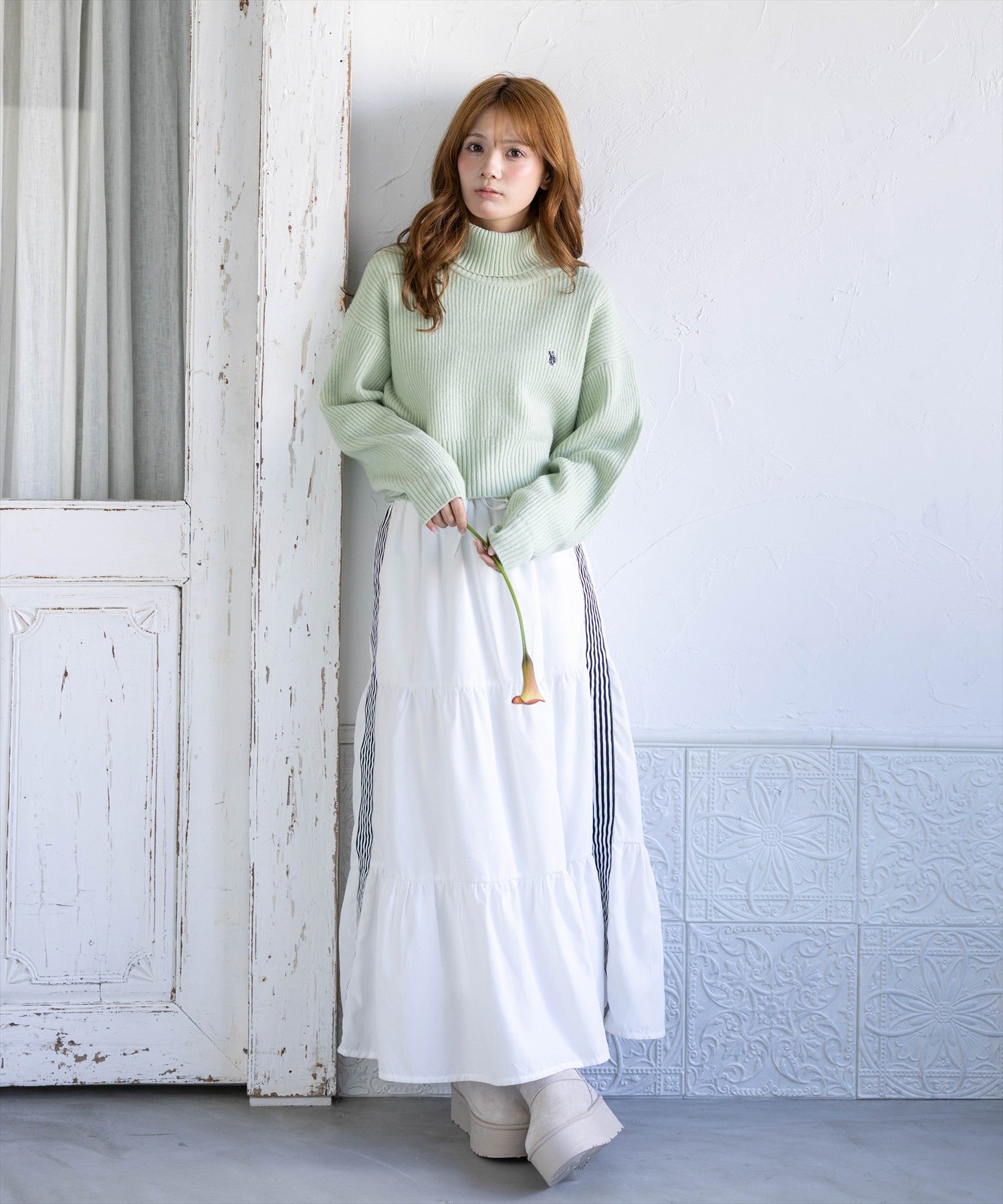 161cm/ミント着用