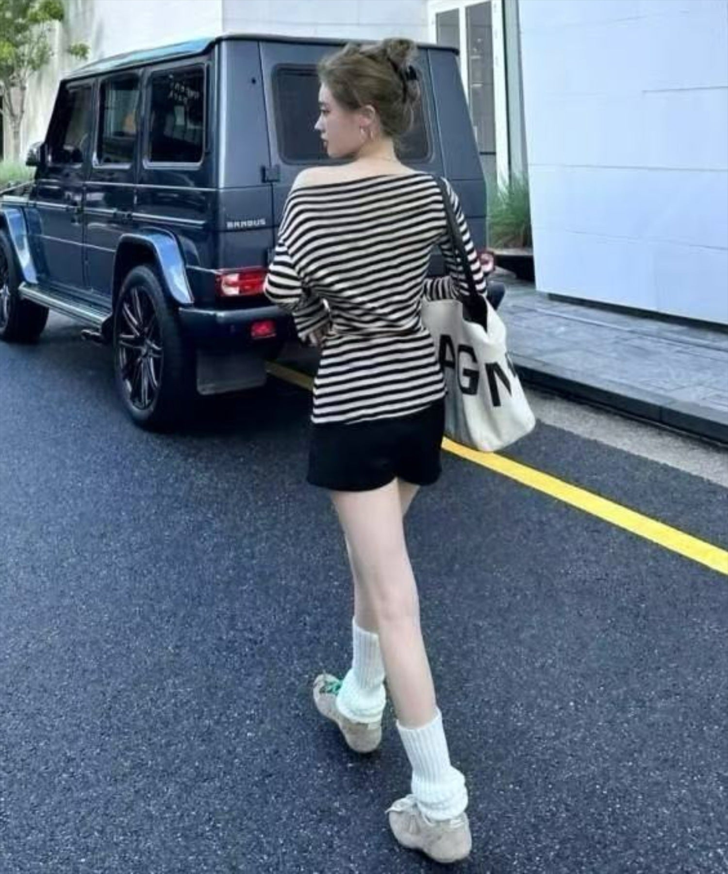 ベージュ着用