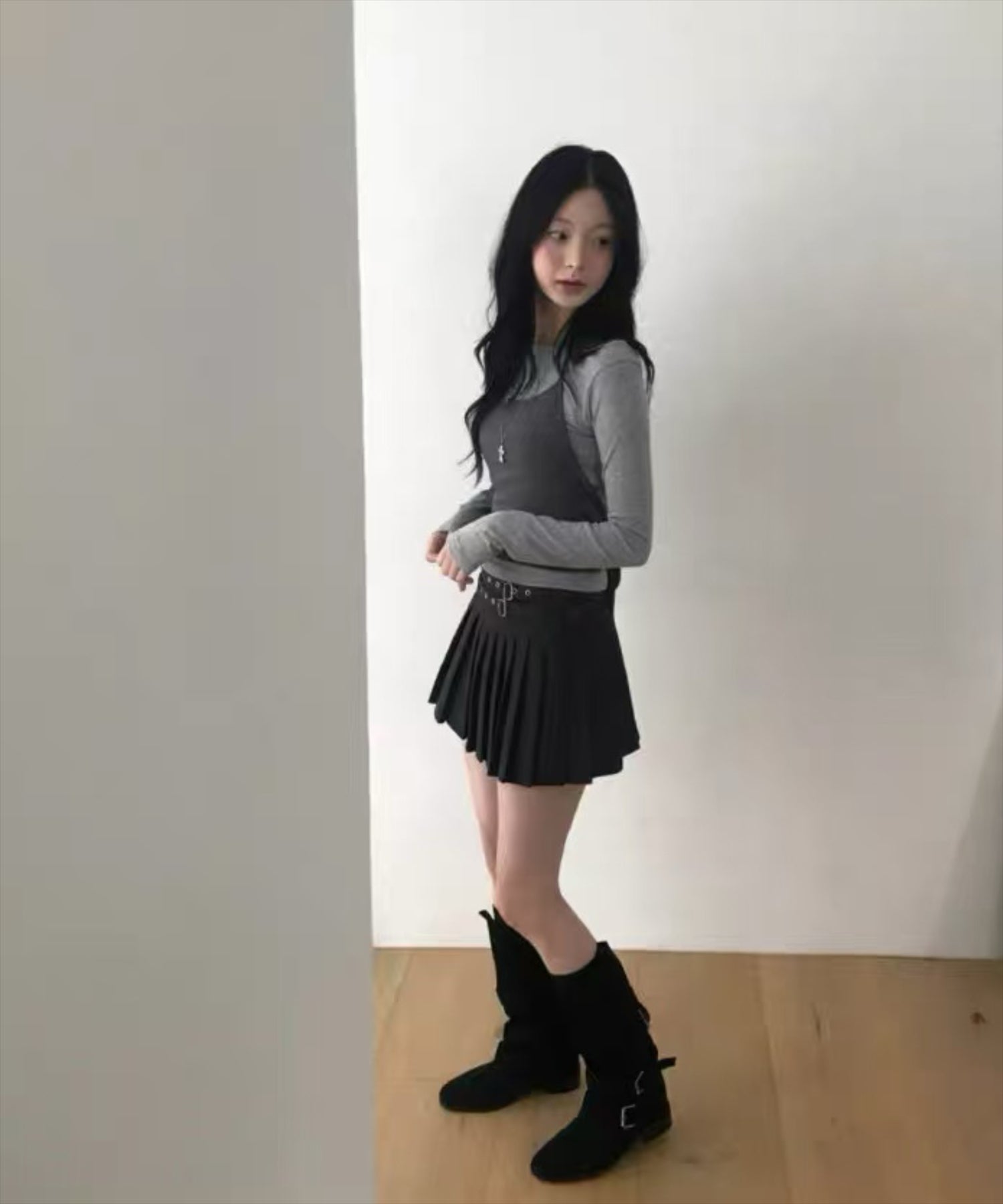 ブラック着用