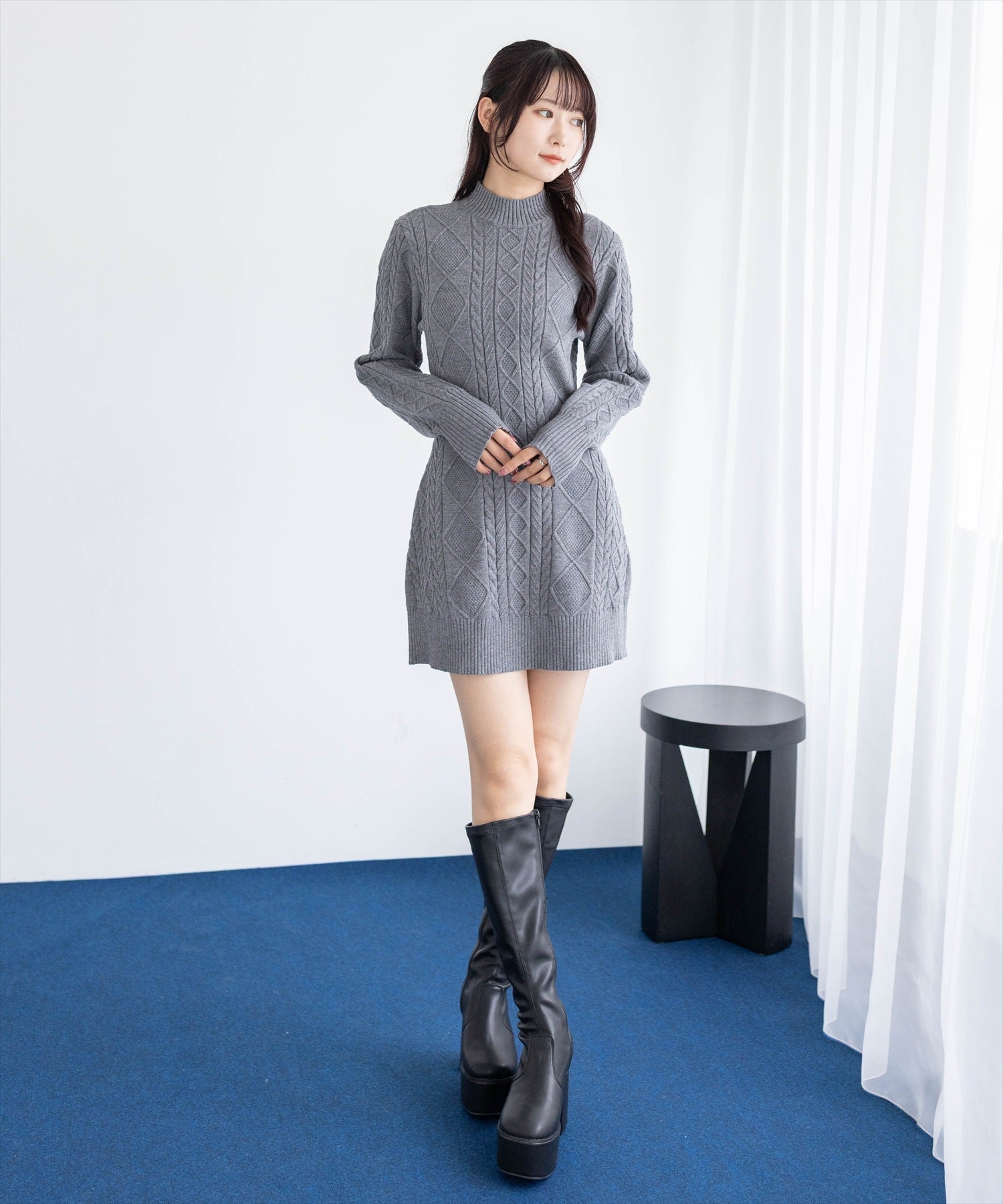 162cm/グレー着用