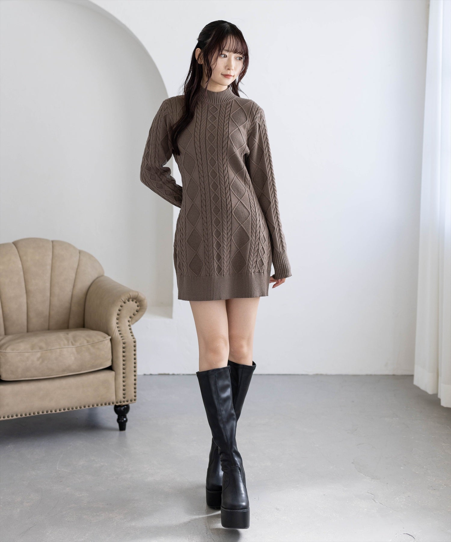 162cm/モカ着用