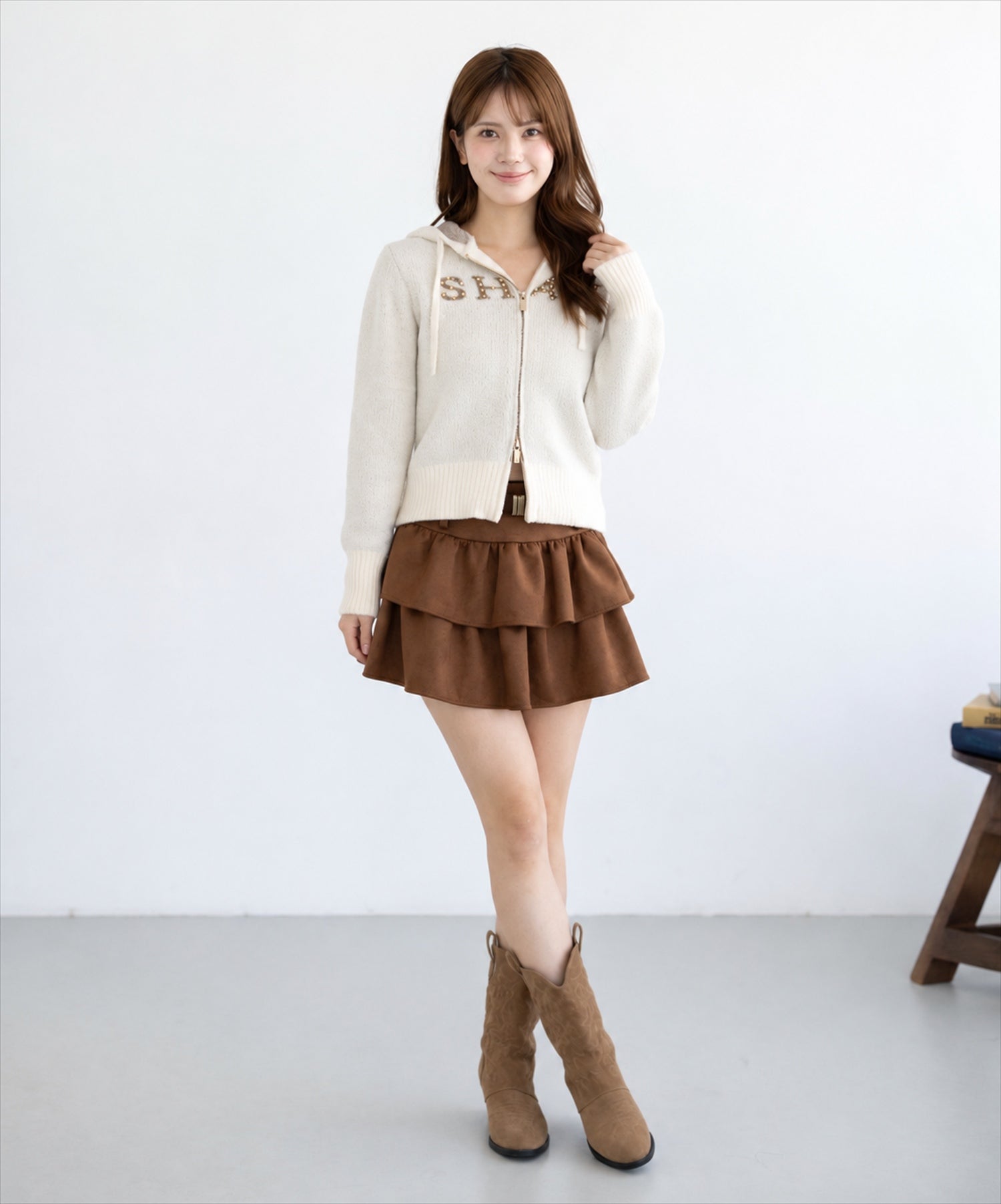 161cm/ブラウン着用