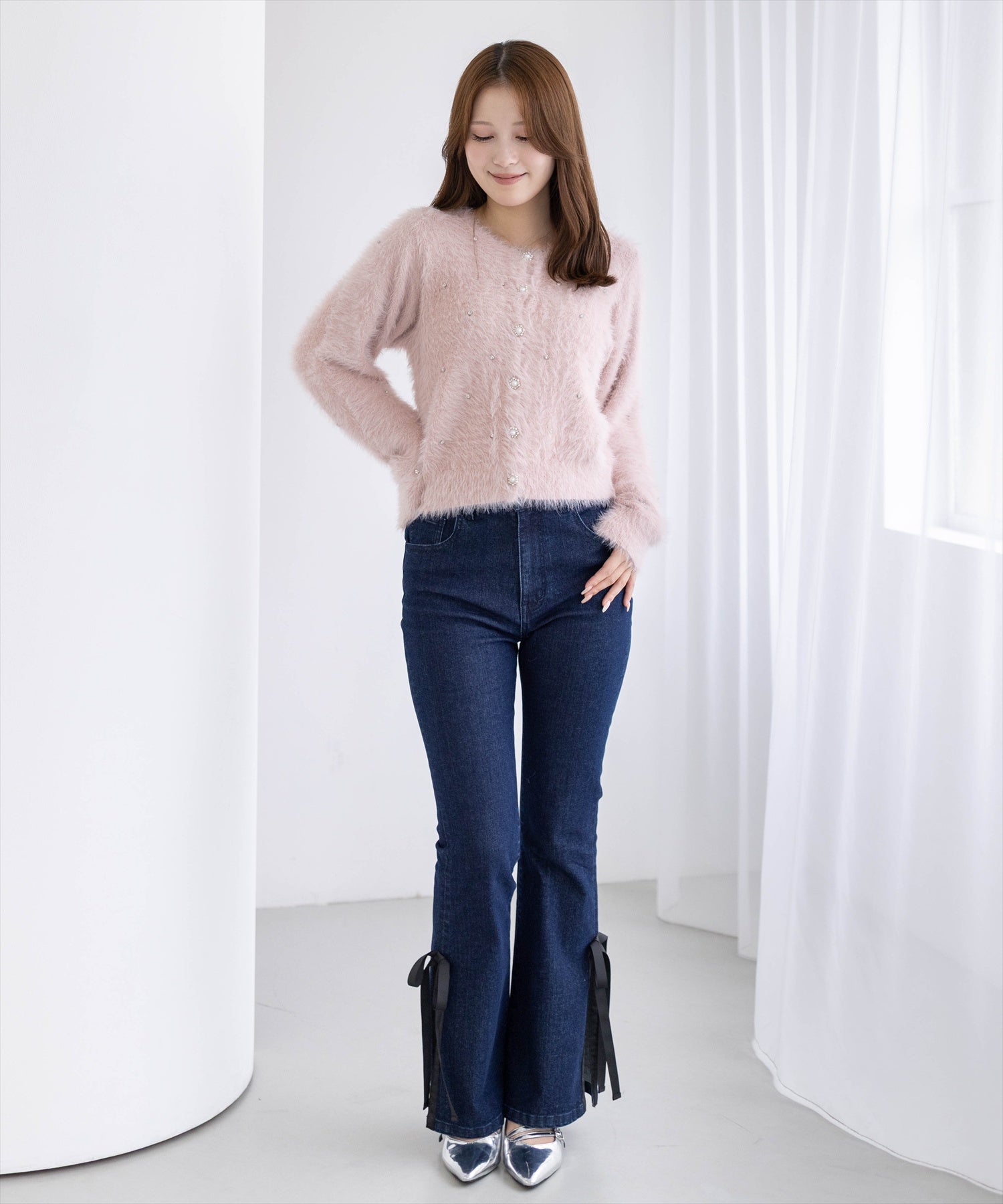 163cm/ピンク着用