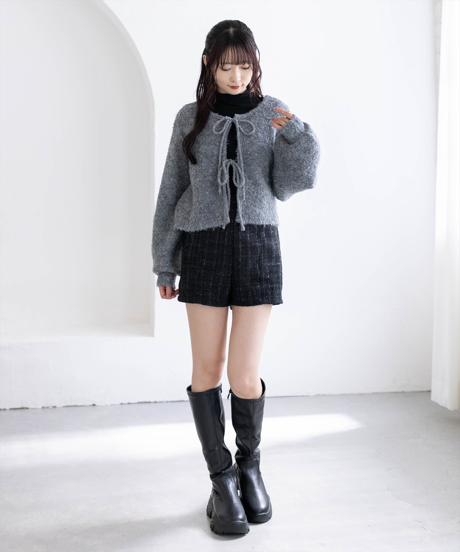 162cm/グレー着用