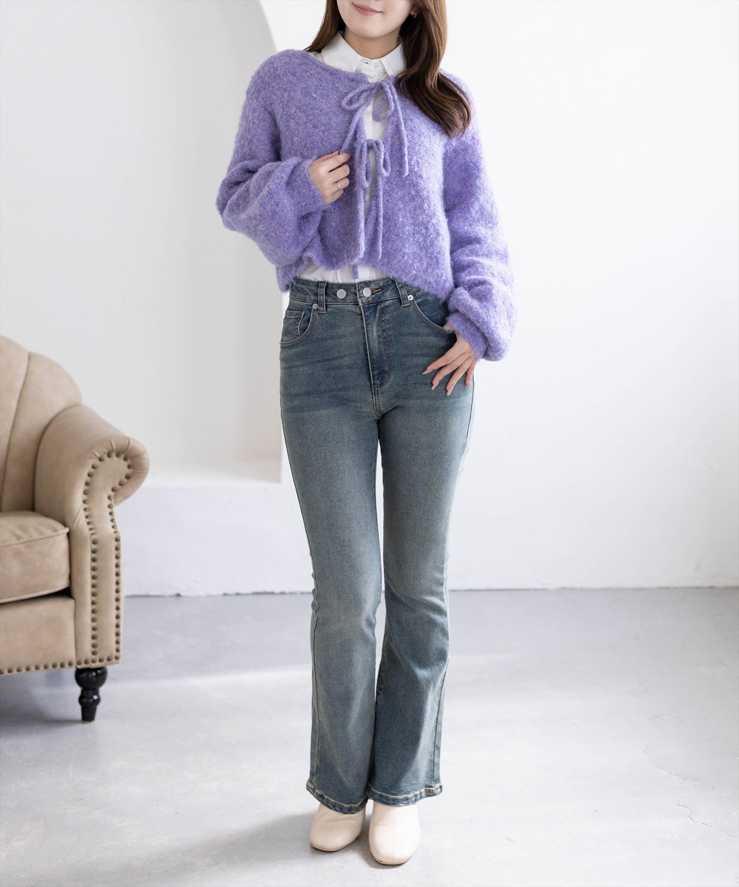 163cm/パープル着用