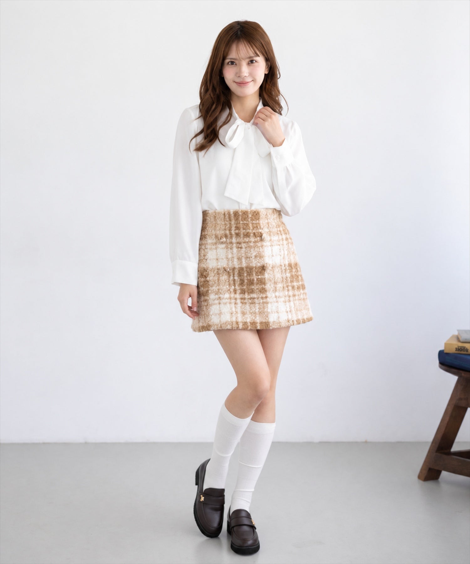 161cm/ベージュ着用