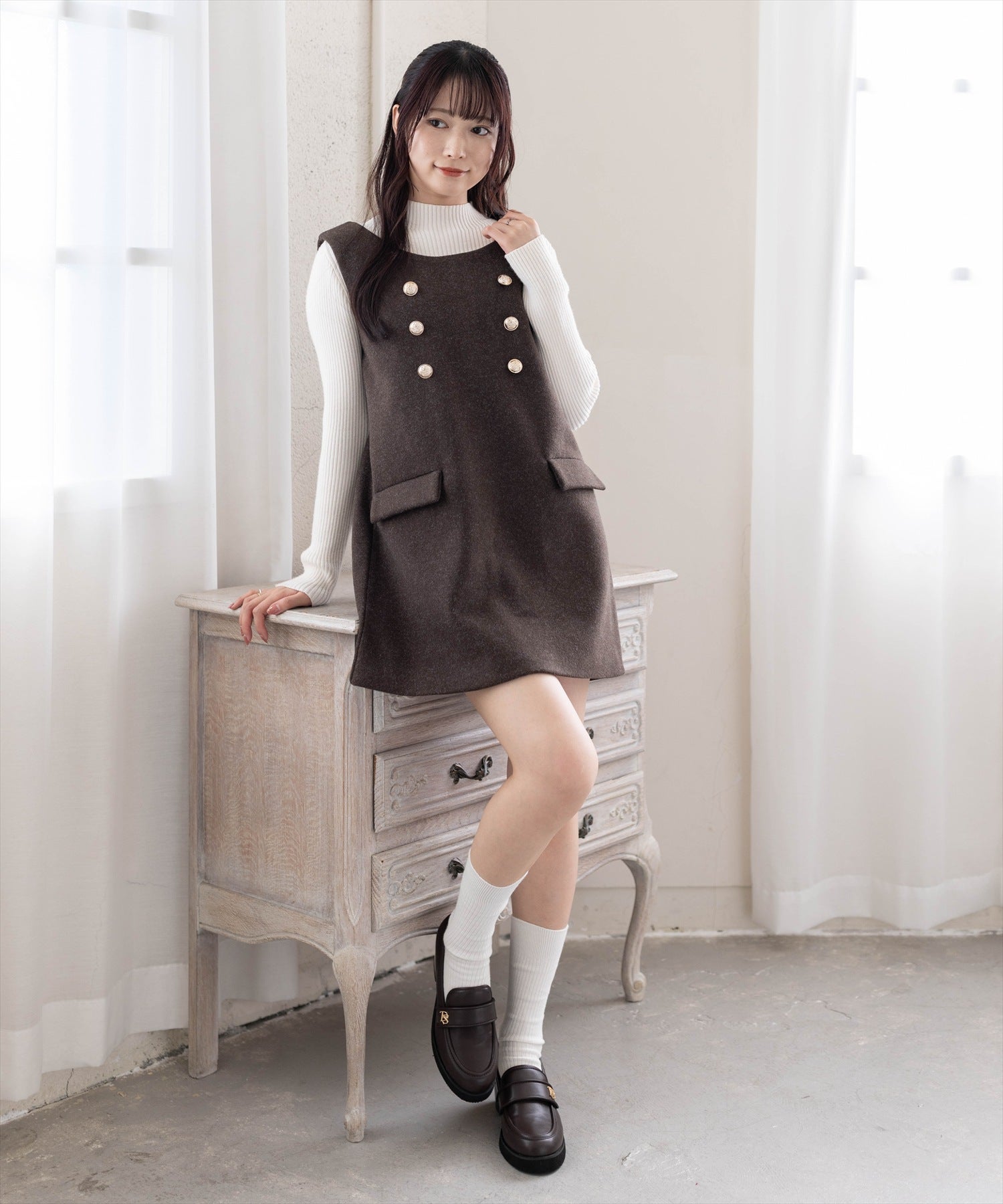 162cm/ブラウン着用