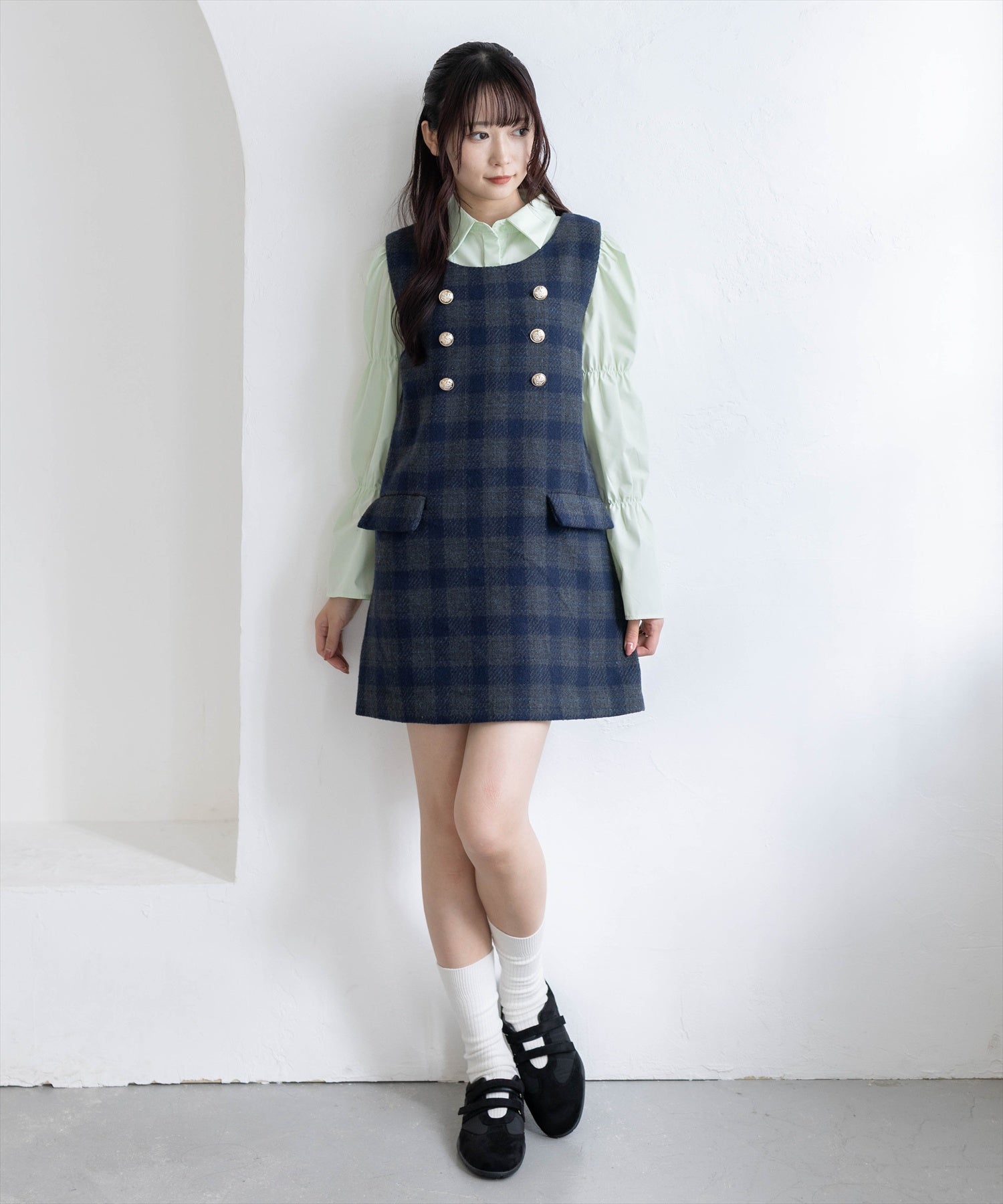 162cm/ネイビー着用