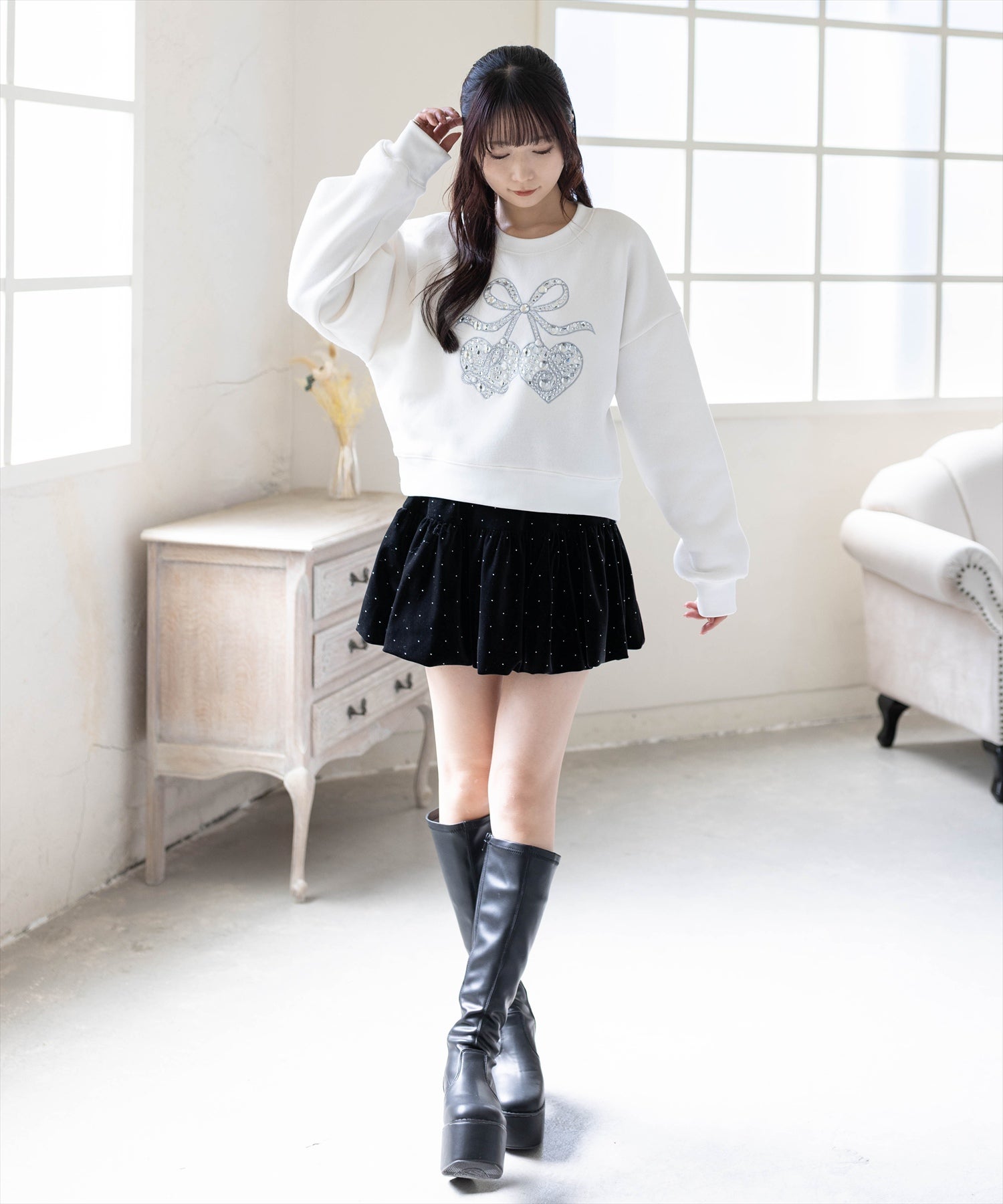 162cm/オフホワイト着用