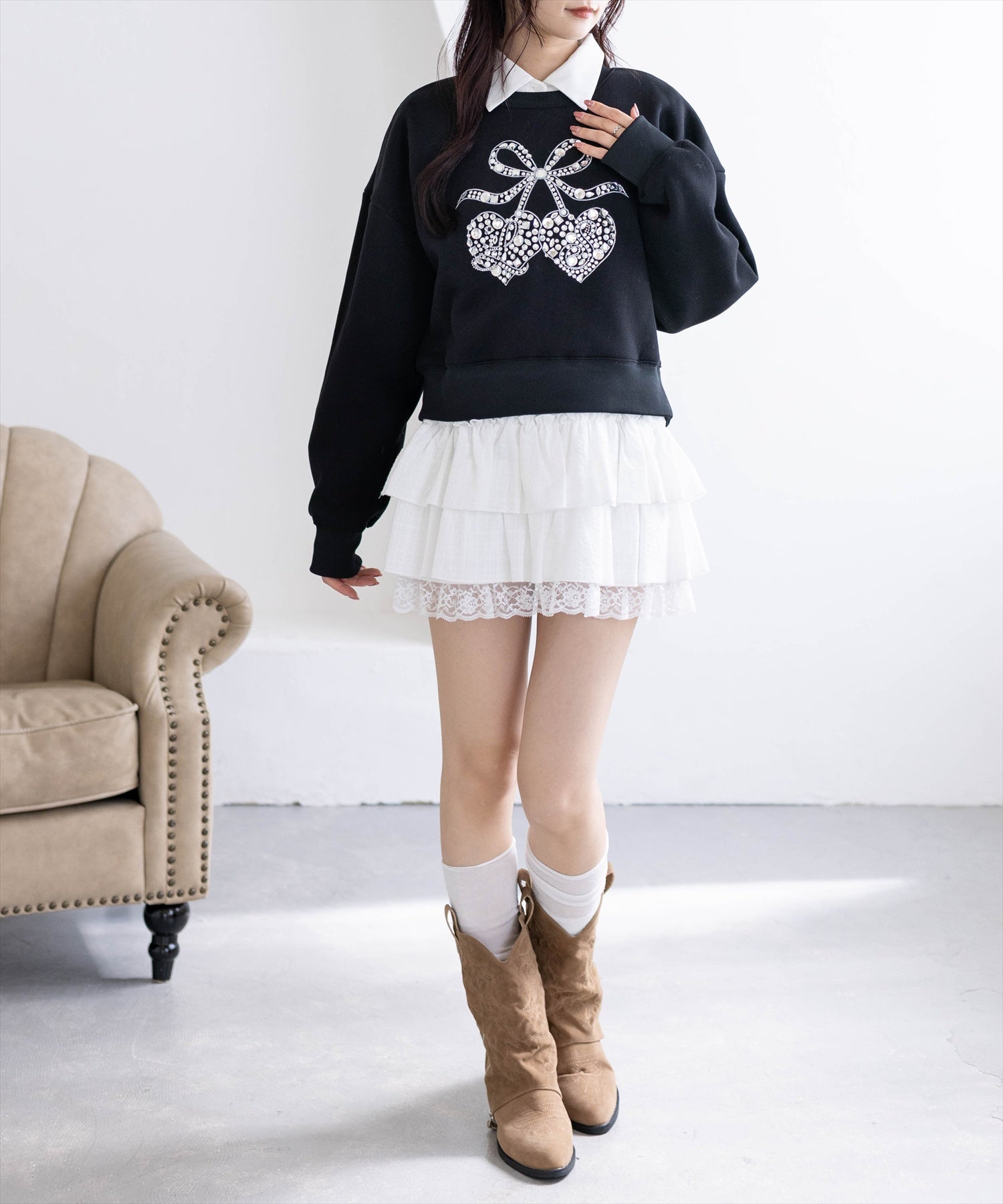 162cm/ブラック着用